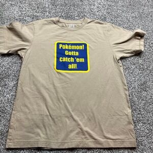 Uniqlo UT Pokemon T Shirt Mens M Tan Graphic Tee Short Sleeve Casual Cotton